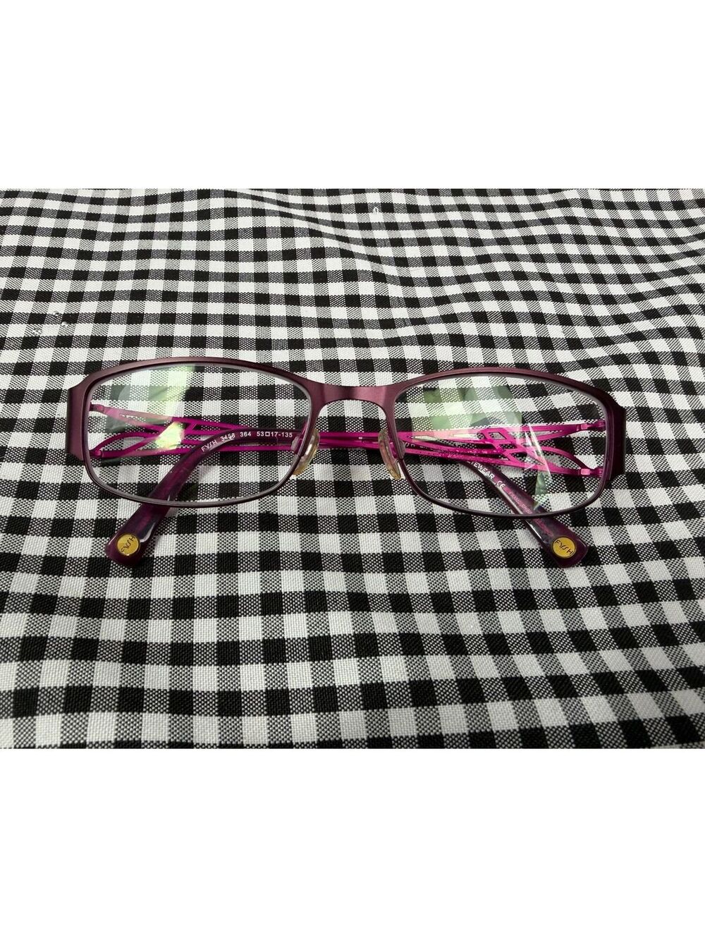 FYSH 3458 364 Eyeglasses Frames 53-17-135 Purple Magenta Rectangle Eyewear